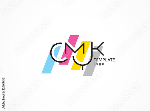 Cmyk logo print polygraphy theme lines