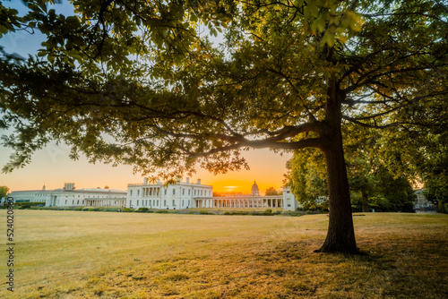 The Queens House at sunset from Greenwich Park - Greenwich, London, Summer, 2022 photo