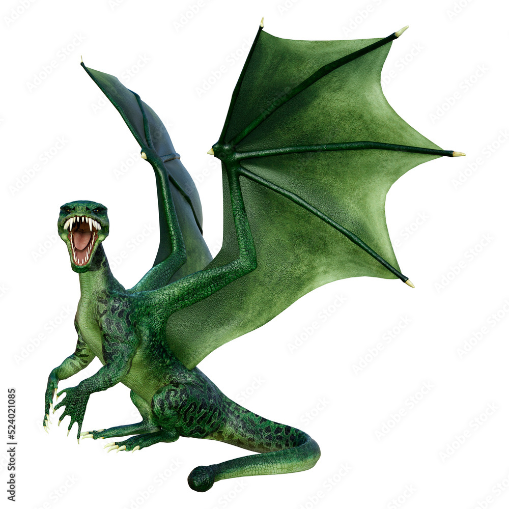 Obraz premium 3D Rendering Fairy Tale Dragon on White