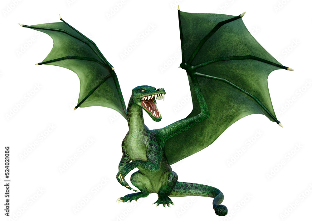 Obraz premium 3D Rendering Fairy Tale Dragon on White