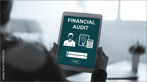 Konstfotografi Financial audit concept on a tablet