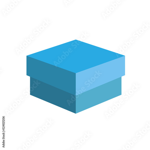 cardboard gift box blue jpeg image jpg illustration. gift box made of blue  cardboard with a lid. Illustration isolated on white background