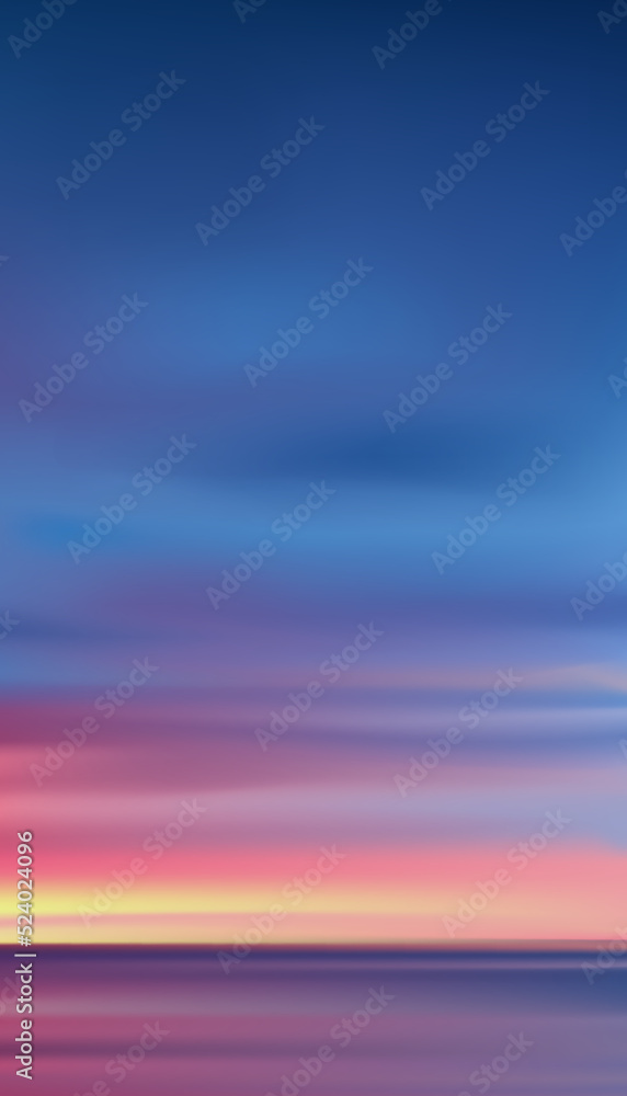 Sunset in evening with Orange,Yellow,Pink and Blue sky,Vertical Dramatic landscape Sunrise,Vector Dusk Sky,Romantic Twilight banner of Sunlight reflection by the sea for web, mobile screen background Sunset in evening with Orange,Yellow,Pink and Blue sky,Vertical Dramatic landscape Sunrise,Vector Dusk Sky,Romantic Twilight banner of Sunlight reflection by the sea for web, mobile screen background