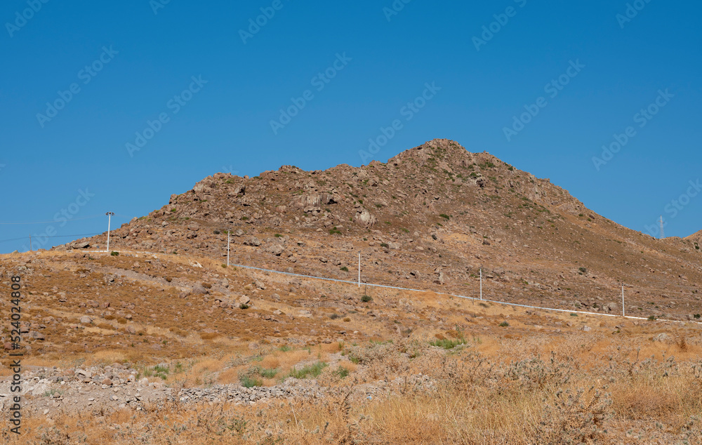 mountain landscape and electricity poles background