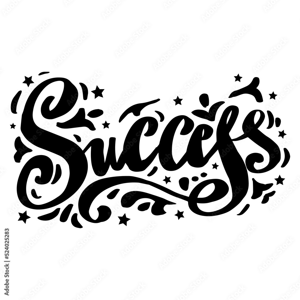 Success hand lettering, greeting card concept.