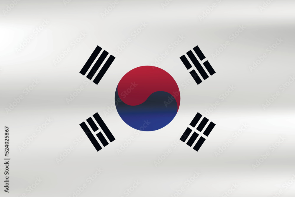 Flag of Korea. Korean national symbol in official colors. Template icon. Abstract vector background Flag of Korea. Korean national symbol in official colors. Template icon. Abstract vector background