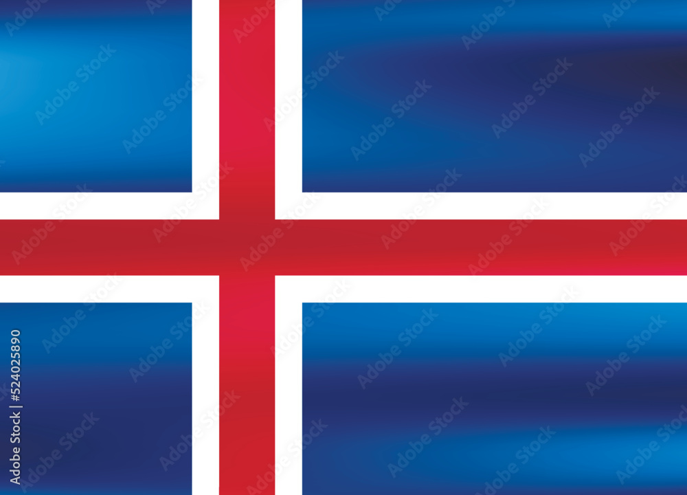 Fototapeta premium Flag of Iceland. Icelandic national symbol in official colors. Template icon. Abstract vector background