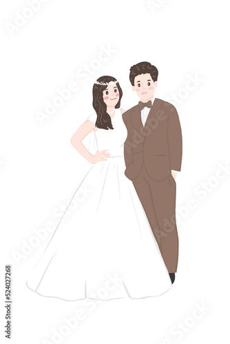 wedding couple and married character