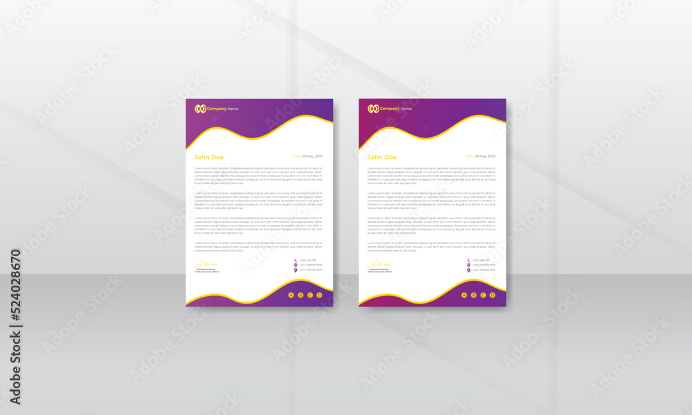Fototapeta premium Organic Professional Unique Business Letterhead Template Design