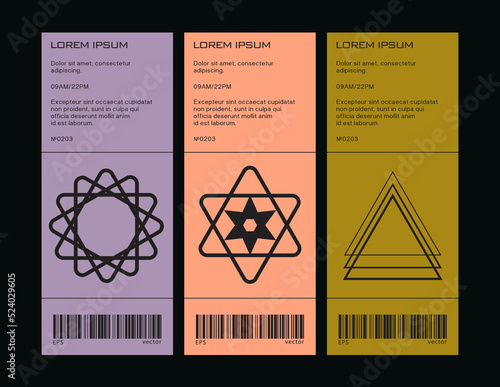 Brutalist poster design template layout with bold typography and brutal vector pattern with abstract geometric shapes. Great for branding, presentation, album print, website header, web banner.