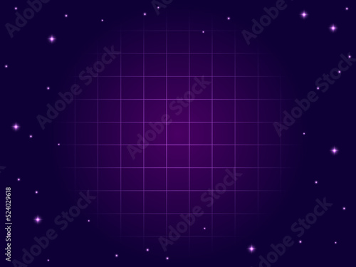 Retro cyberpunk style 80s Sci-Fi Background Futuristic art. Digital cyber surface style of the 1980s. 3D illustration, retro flyer template background surface design. Vintage dark illustration