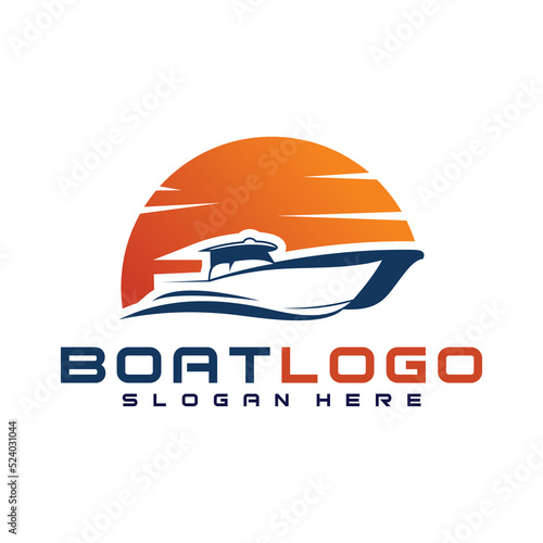 boat logo vector design template