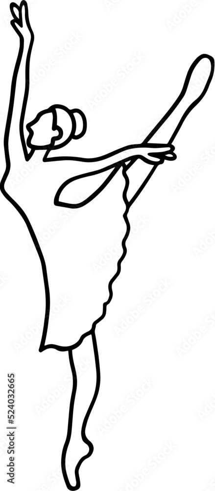 ballerina pose line art drawing Stock Vector Adobe Stock
