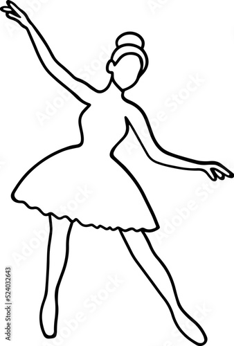 ballerina pose line art drawing