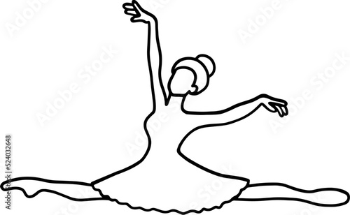 ballerina pose line art drawing