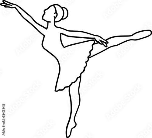 ballerina pose line art drawing