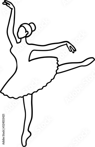 ballerina pose line art drawing