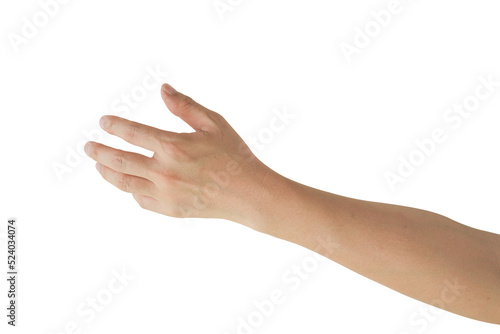 Man hand gesture isolated on transparent background - PNG format.