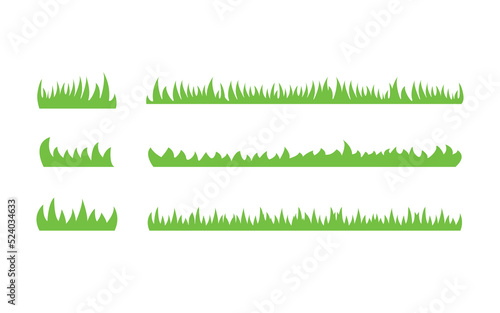 Set of flat grass elements design illustration