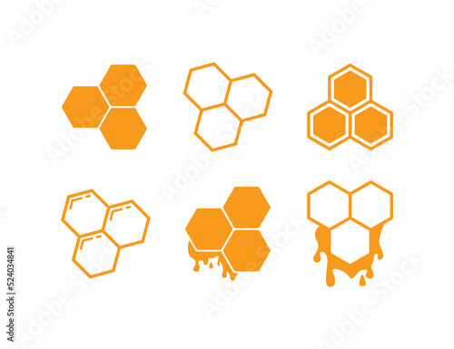 Honeycomb flat design illustration collection