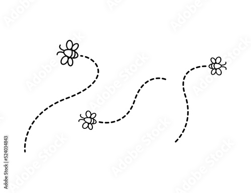 Flying bee design illustration