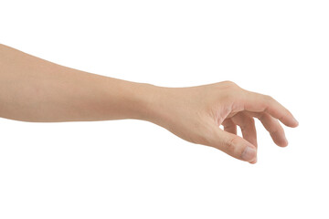 Man hand gesture isolated on transparent background - PNG format.