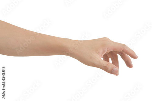 Man hand gesture isolated on transparent background - PNG format.