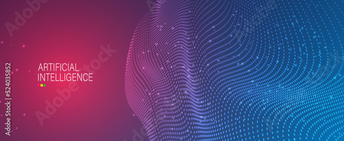 Artificial intelligence. Technology web background. Virtual concept
