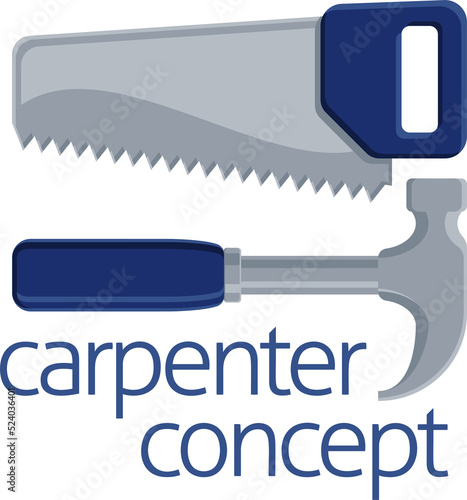 Saw and Hammer Tools Concept