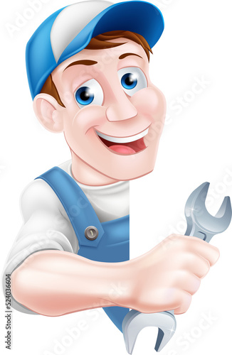 Mechanic Cartoon Man Plumber