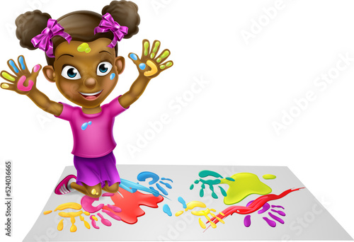 Girl Playing With Paint