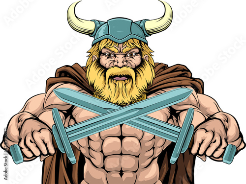 Viking Warrior Holding Swords