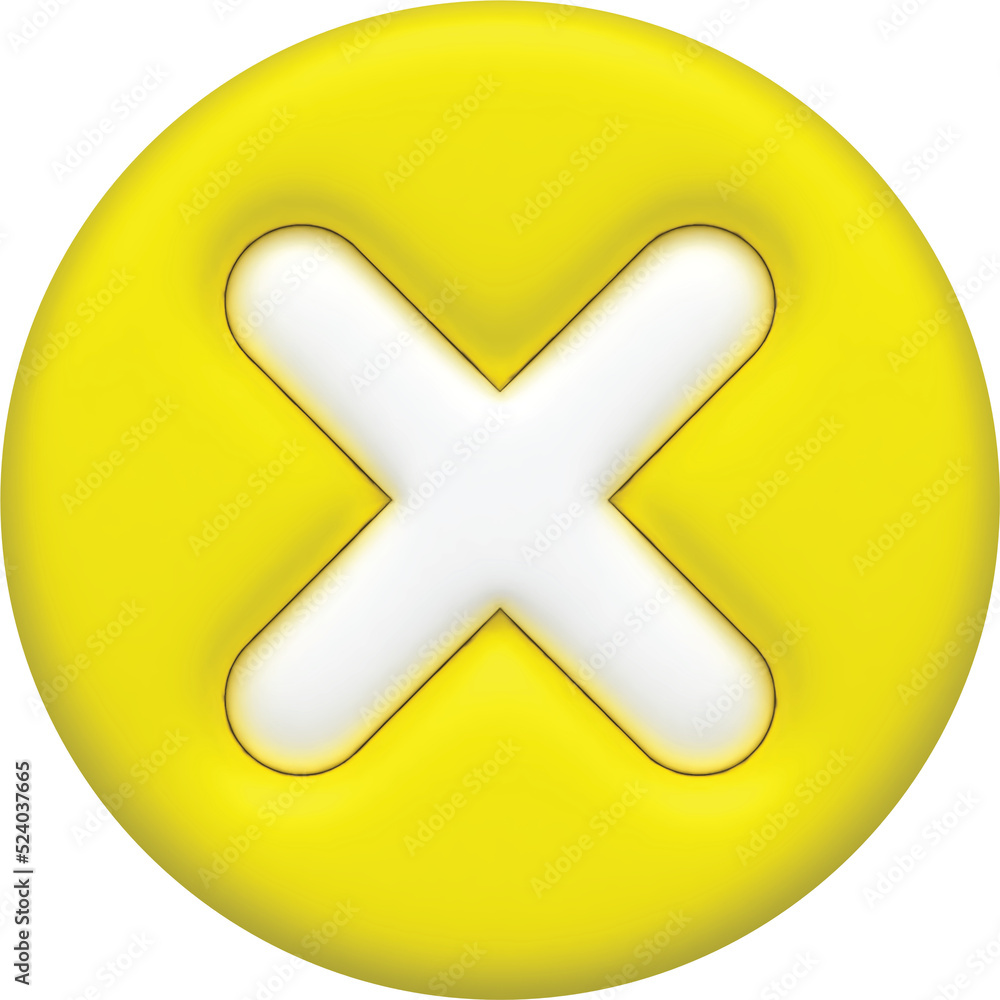 Fototapeta premium 3D Realistic Red cross checkmark, Negative or decline sign 3d render.