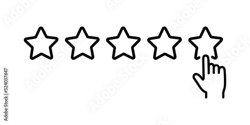 Rating linear icon. Add to favorite button. Thin line illustration. Feedback and review. Star ranking. Contour symbol. Vector isolated outline drawing. Editable stroke