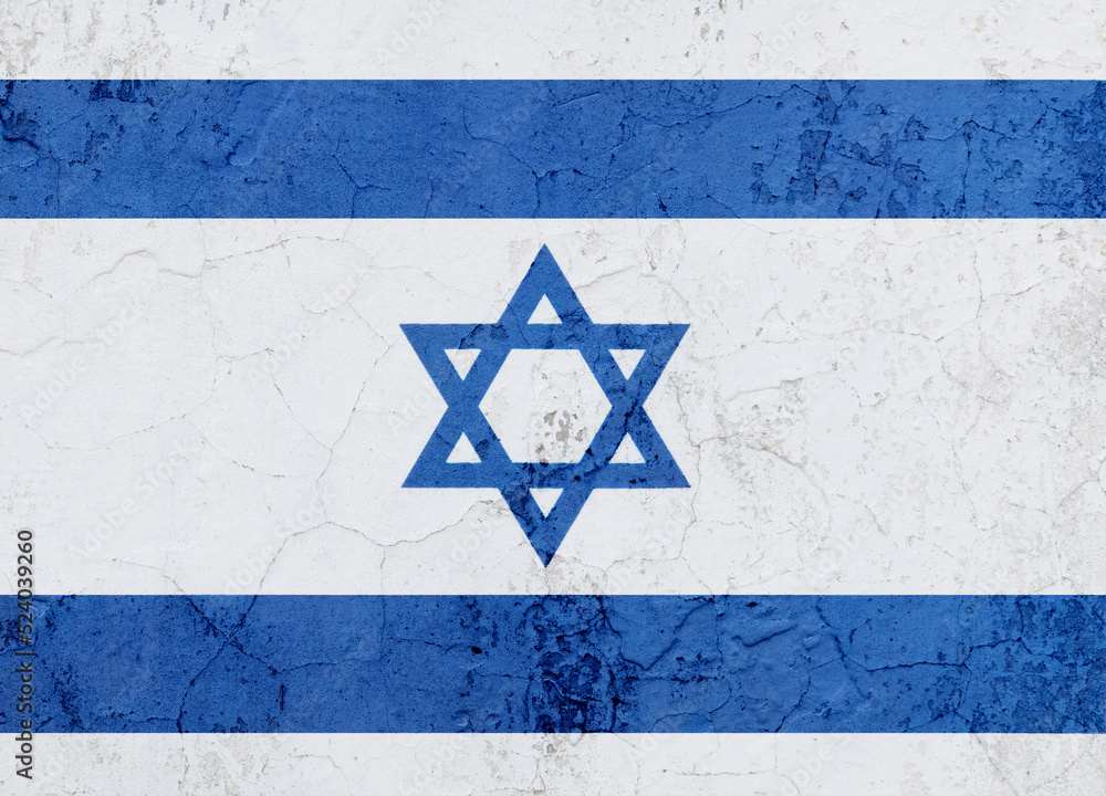 Obraz premium Israel flag on cracked wall