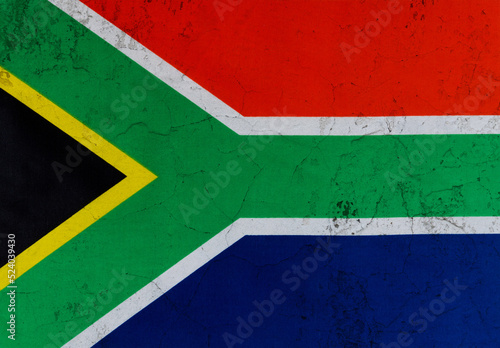 South Africa flag on cracked wall
