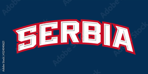 T-shirt stamp logo, Sport wear lettering Serbia tee print, athletic apparel design shirt graphic print
