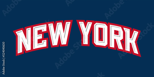 T-shirt stamp logo, USA Sport wear lettering New York tee print, athletic apparel design shirt graphic print photo