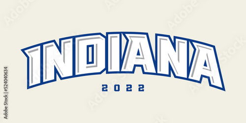 T-shirt stamp logo, Sport wear lettering Indiana tee print, athletic apparel design shirt graphic print