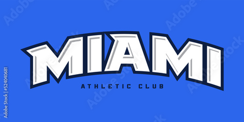 T-shirt stamp logo, Florida Sport wear lettering Miami tee print, athletic apparel design shirt graphic print