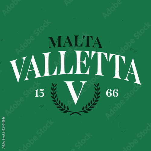 T-shirt stamp graphic, Malta Sport wear typography emblem Valletta vintage tee print, athletic apparel design shirt graphic print