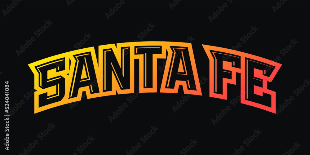 Obraz premium T-shirt stamp logo, USA Sport wear lettering Santa Fe tee print, athletic apparel design shirt graphic print