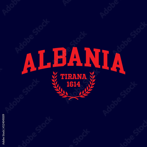 T-shirt stamp graphic, Sport wear typography emblem Albania vintage tee print, athletic apparel design shirt graphic print