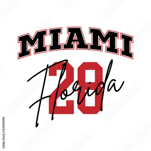 T-shirt stamp graphic, Florida Sport wear typography emblem Miami vintage tee print, athletic apparel design shirt graphic print