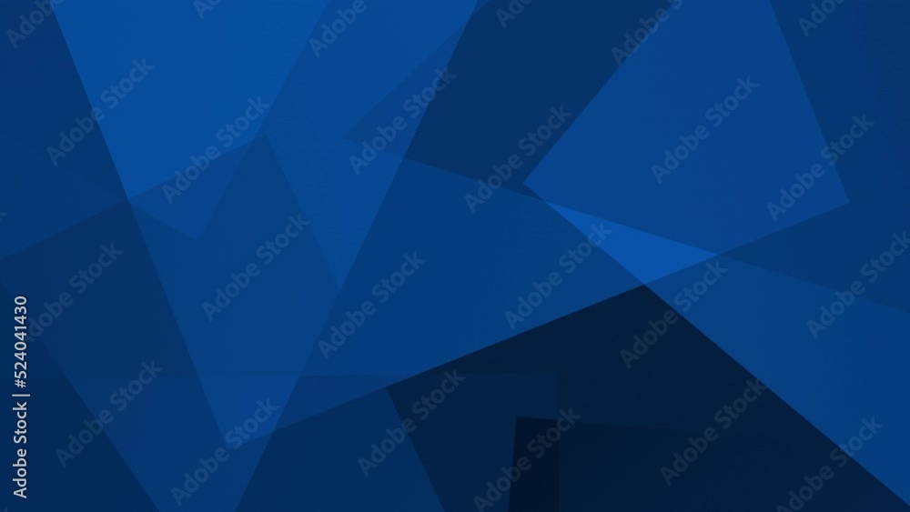 Dark blue abstract background with looping animated overlapping geometric shapes