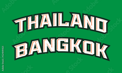 T-shirt stamp logo, Thailand Sport wear lettering Bangkok tee print, athletic apparel design shirt graphic print