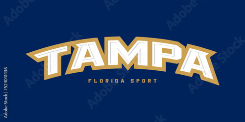 T-shirt stamp logo, USA Sport wear lettering Tampa tee print, athletic apparel design shirt graphic print