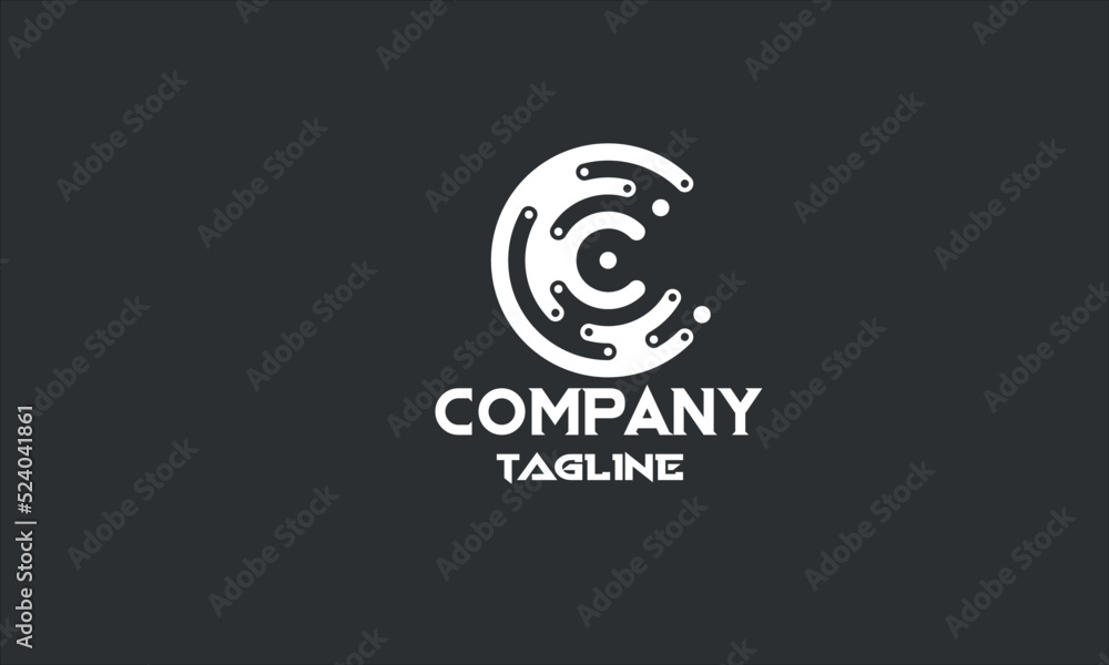 minimal digital letter C logo