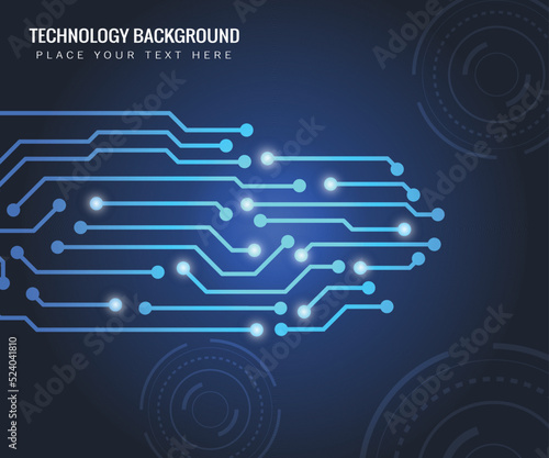 Abstract high-tech background. advanced connection technology circuit line concept on dark blue background