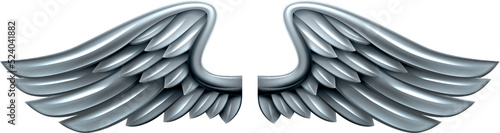 Silver Steel Metal Wings